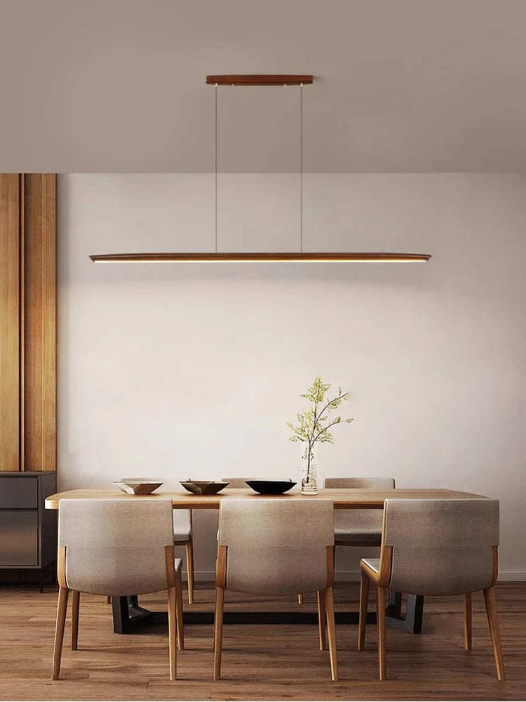 Elegant dimmable wooden chandelier for modern interior lighting