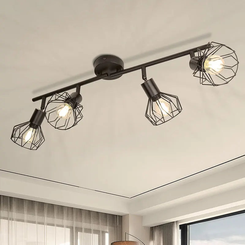 LED metal chandelier, adjustable angle, decorative indoor lighting