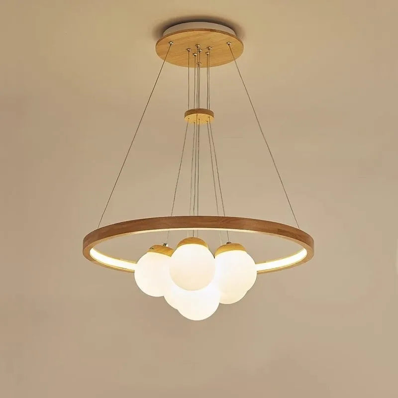 Elegant Nordic wooden pendant light