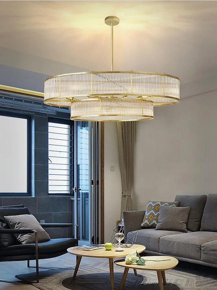 Retro circular crystal chandelier for interior decoration