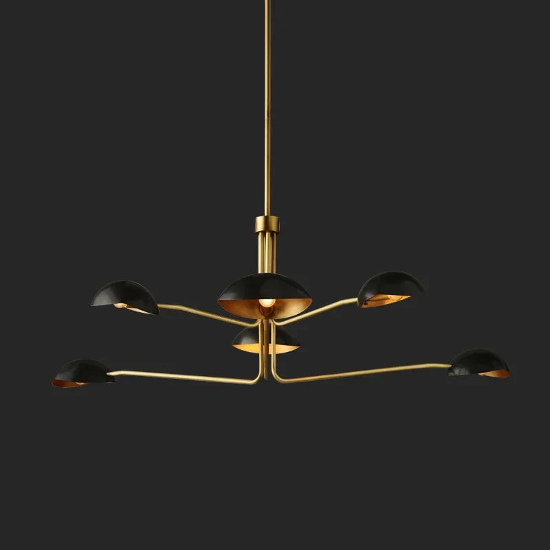 Retro copper chandelier creative long-arm industrial design lamp
