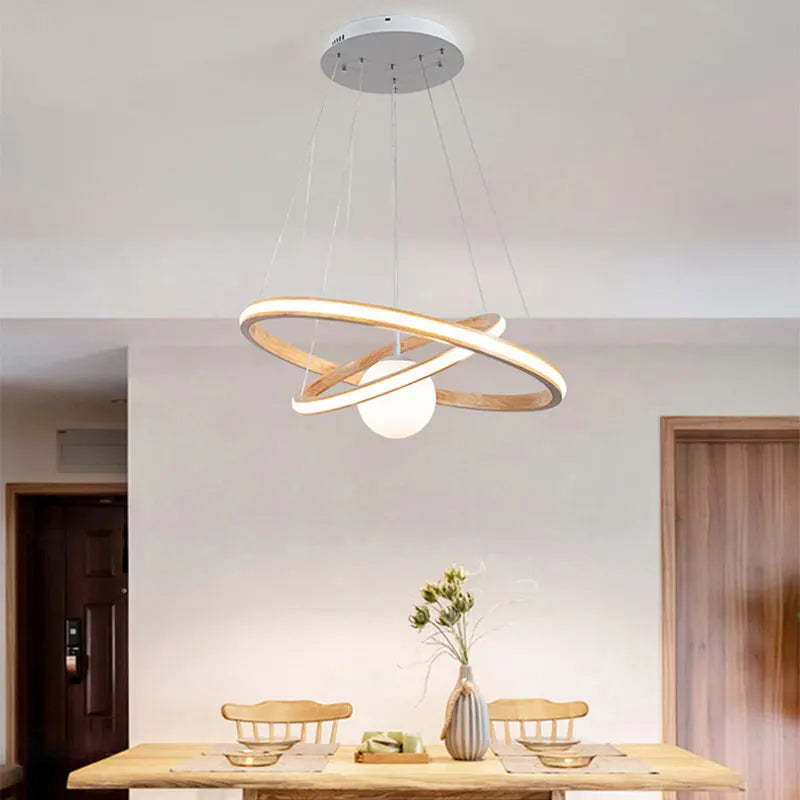 Transparent designer wooden chandelier