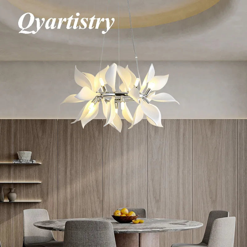 Modern Luxury Ceramic Petal Chandelier for Store Use