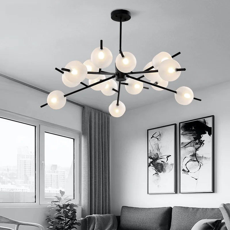 Modern Minimalist Glass Bubble Chandelier