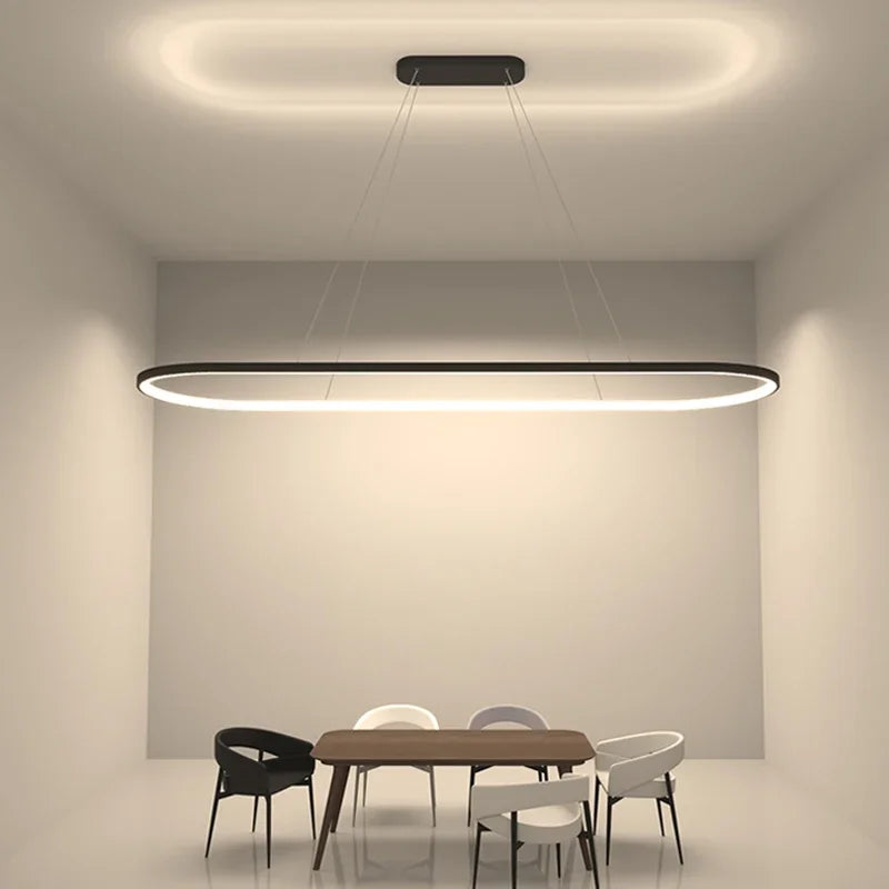 Elegant luminous minimalist Nordic chandelier