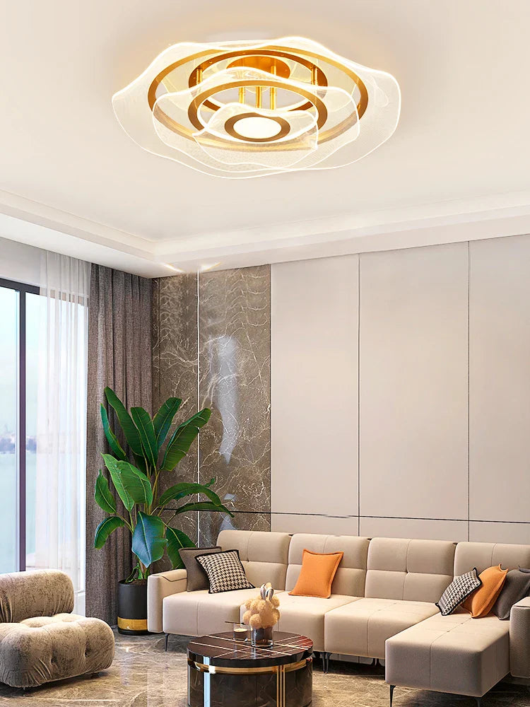 Elegant contemporary gold chandelier