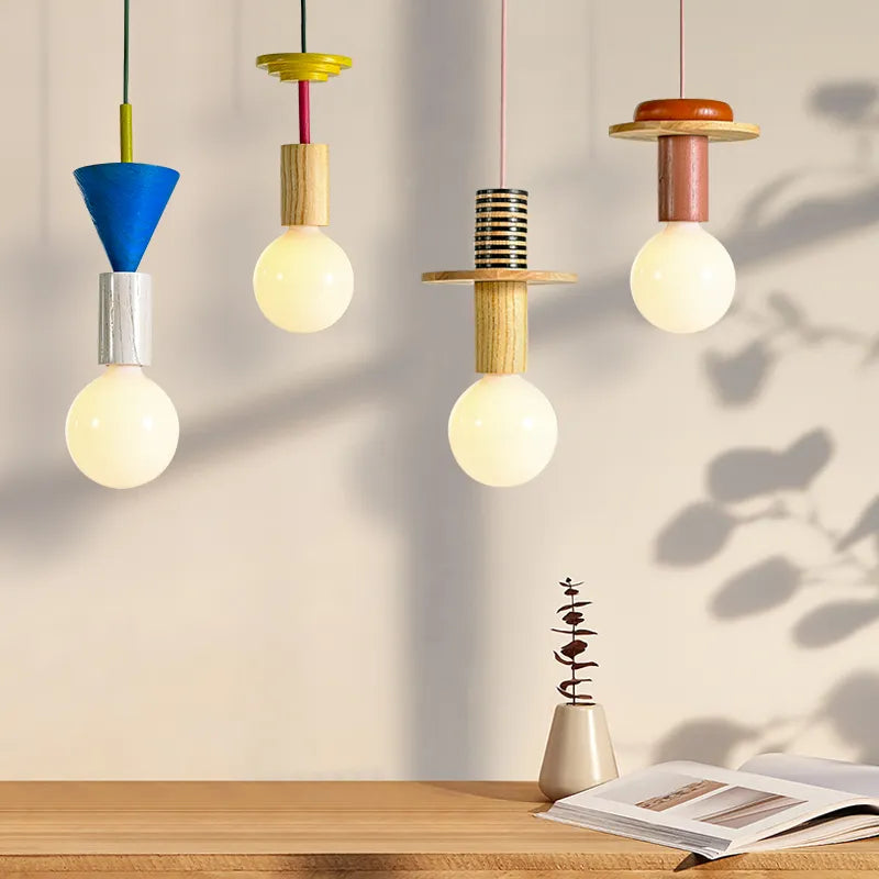 Elegant Scandinavian wooden pendant light