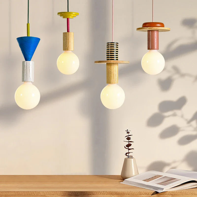 Elegant contemporary design wooden chandelier