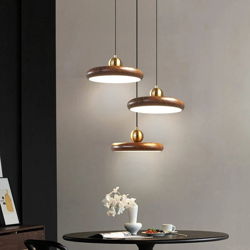 wood grain imitation iron chandelier pendant lights