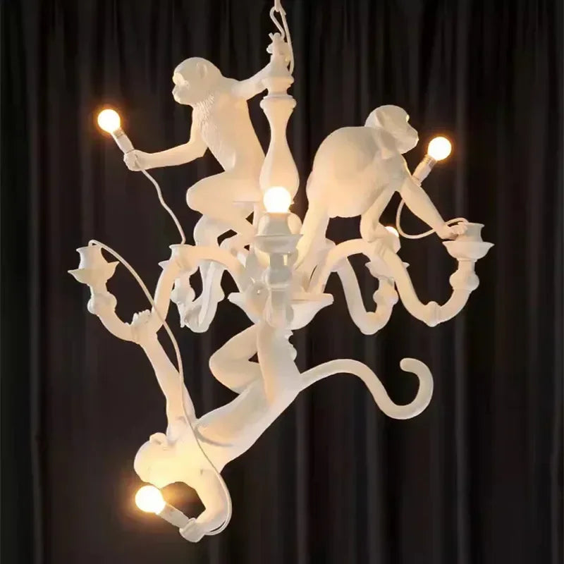 Creative monkey-shaped retro chandelier for cafes and restaurants
