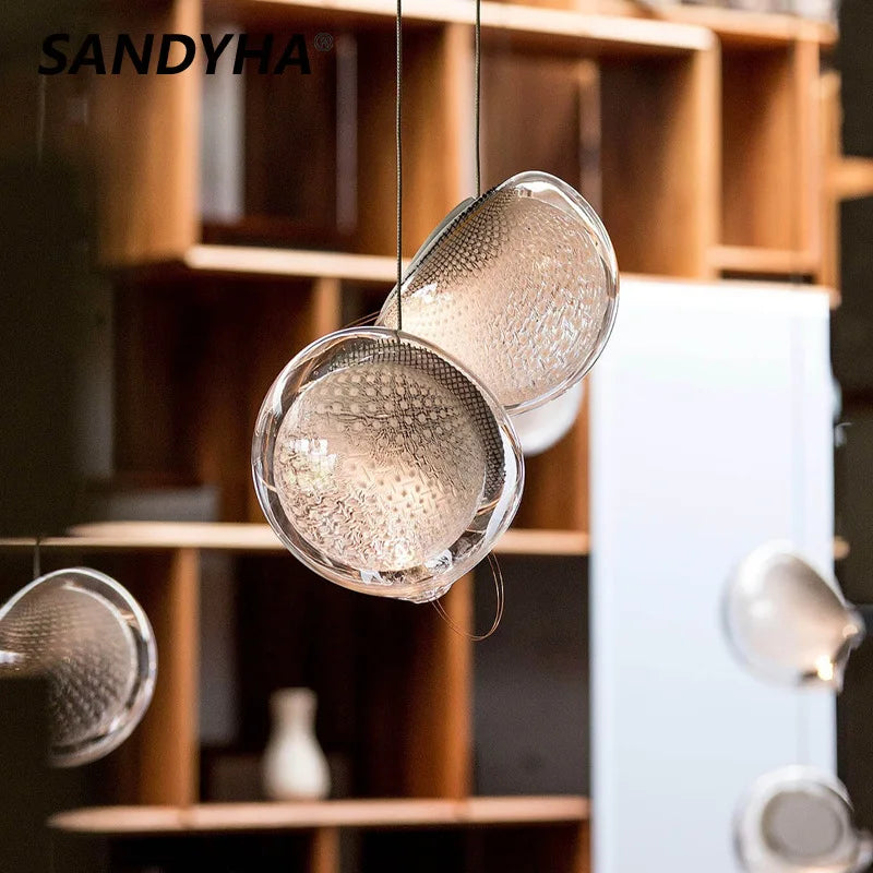 Modern glass chandelier for suspended indoor decoration