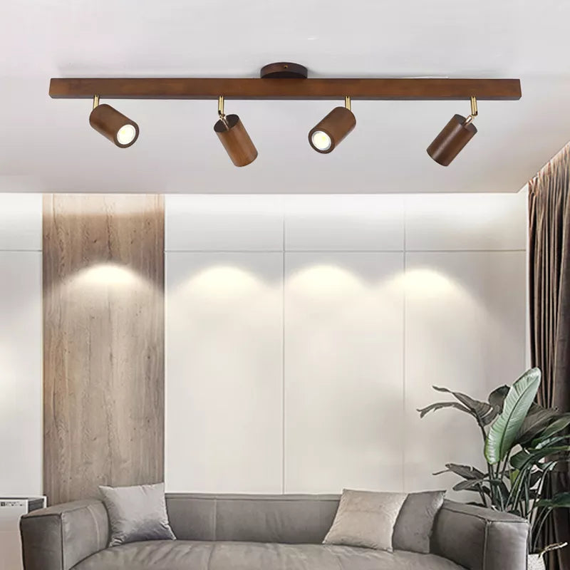 Elegant Modern Black Wood Chandelier