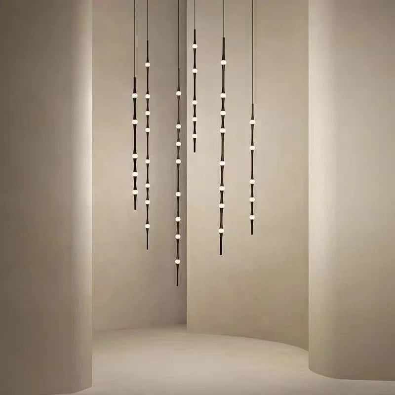 minimalist aluminum acrylic LED chandelier for hotel 3000k