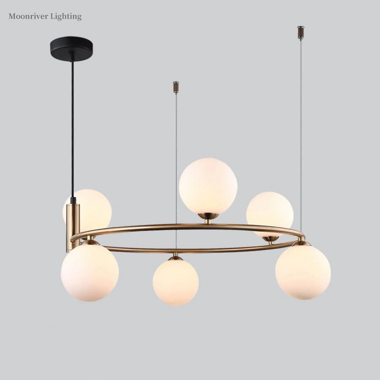 Minimalist white glass chandelier for modern interior decoration