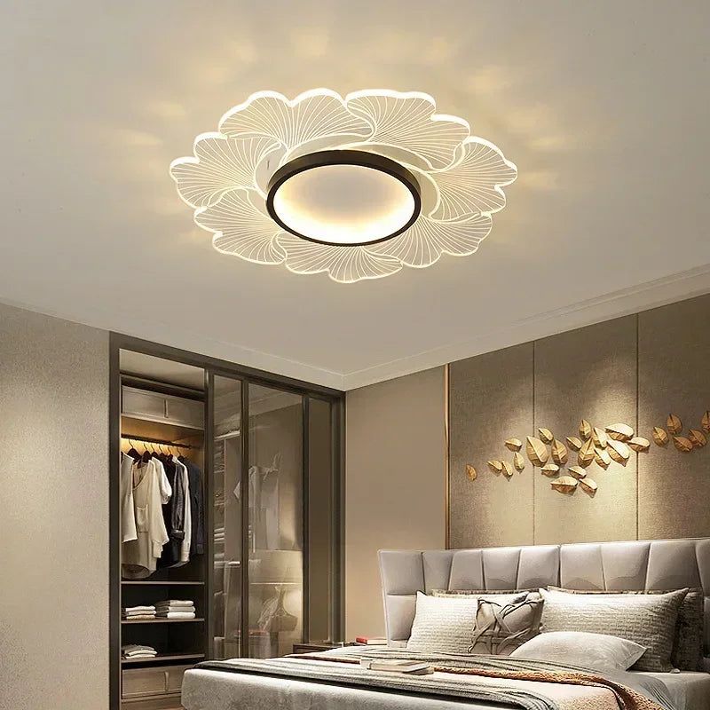 Modern chandelier illuminating chic space