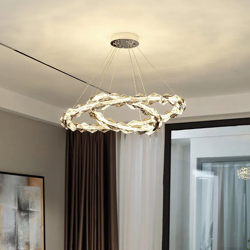 modern crystal chandelier for an elegant and minimalist ambiance