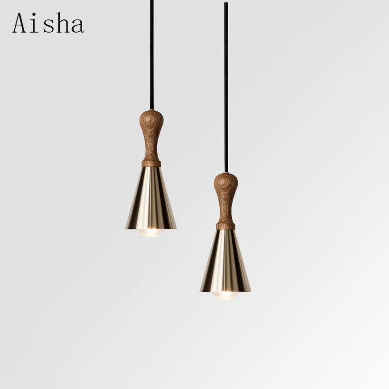 Solid wood chandelier for decorative interior lighting