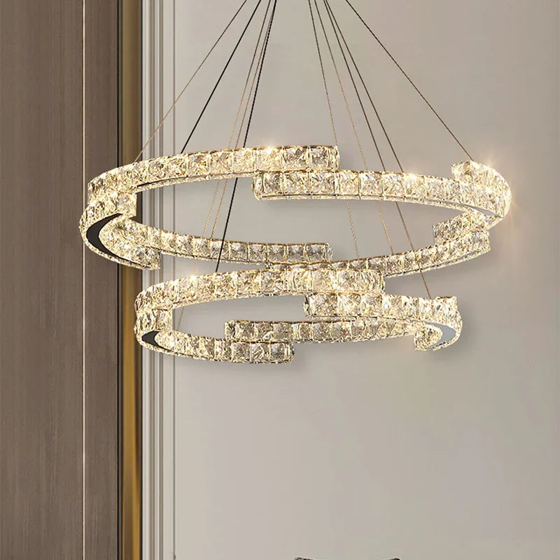 Modern crystal design pendant light.