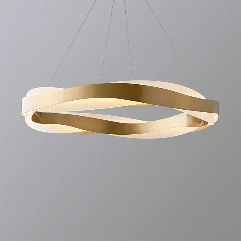 Modern golden ring design chandelier Nordic indoor lighting pendant