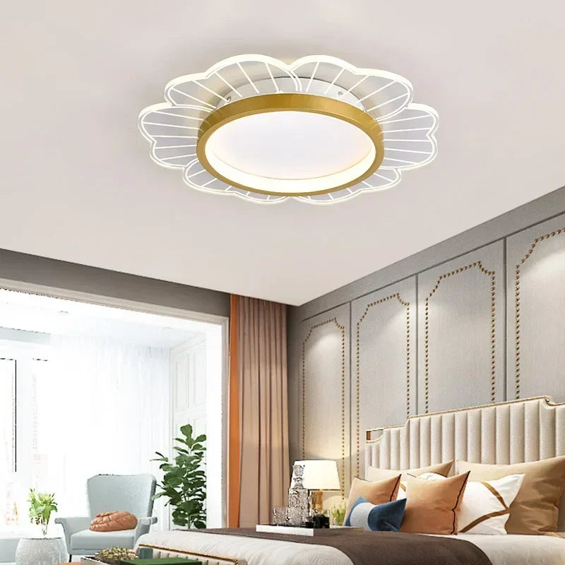 Elegant modern chandelier illuminating space