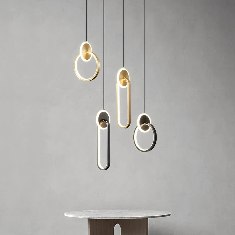 long cable minimalist round suspended chandelier 2022