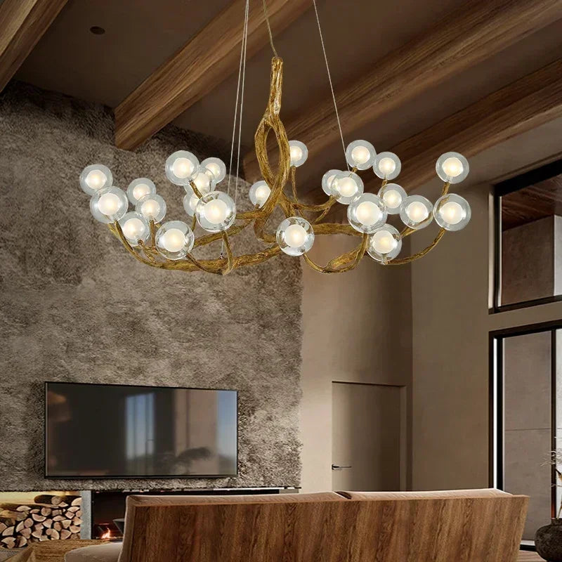 Resin pendant lamp modern style retro tree branch