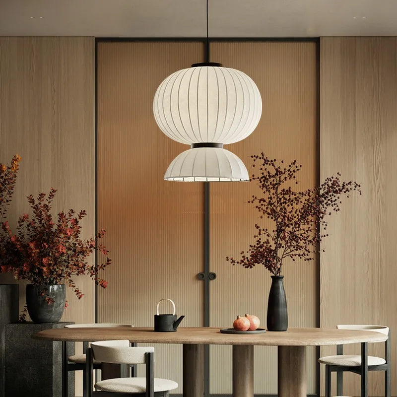 Minimalist Nordic Wabi Sabi Silk LED Chandelier