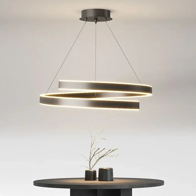 Modern LED spiral chandelier for interior decoration