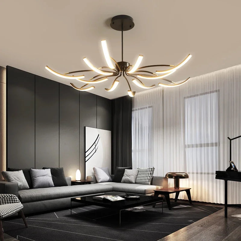 Elegant matte finish modern LED chandelier