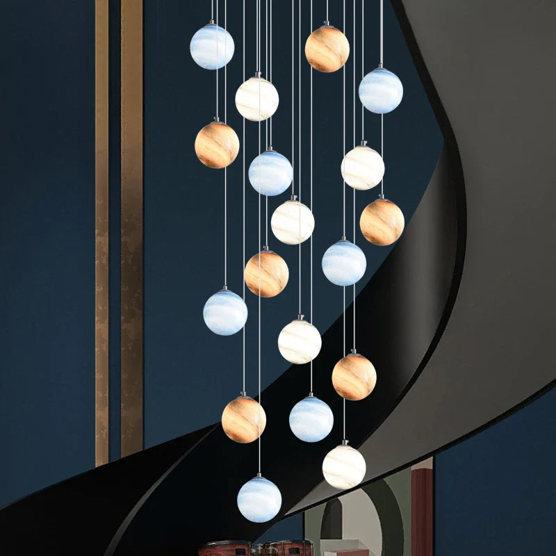 Colorful globe chandelier for modern and elegant lighting