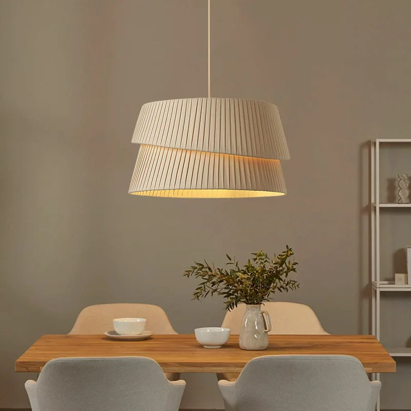 minimalist handmade fabric wabi-sabi chandelier
