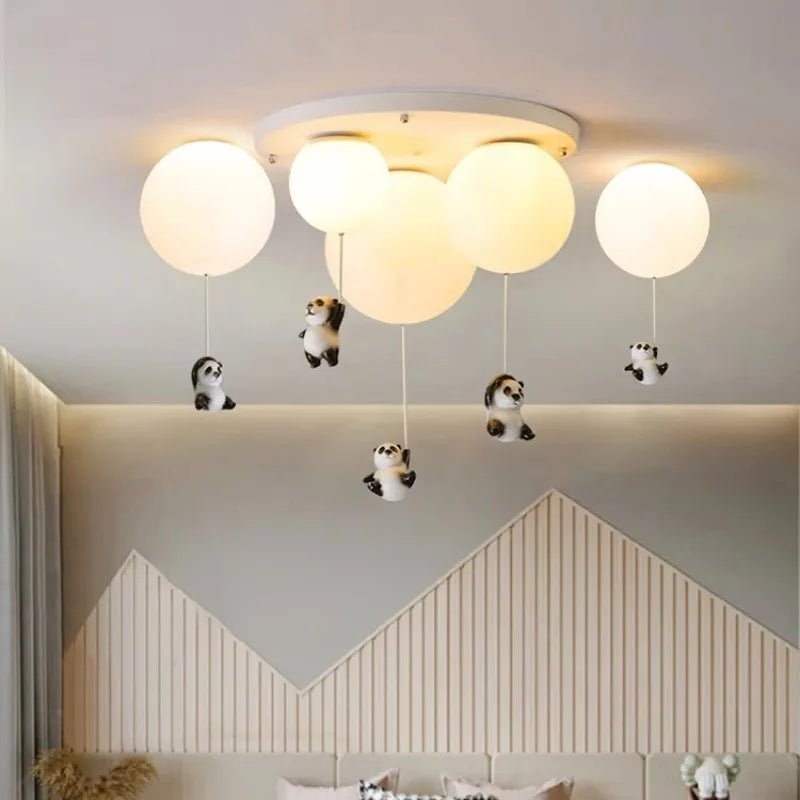 Modern LED Panda Bear Chandelier for Children