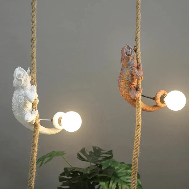 Animal resin chandelier retro hanging light for cafe