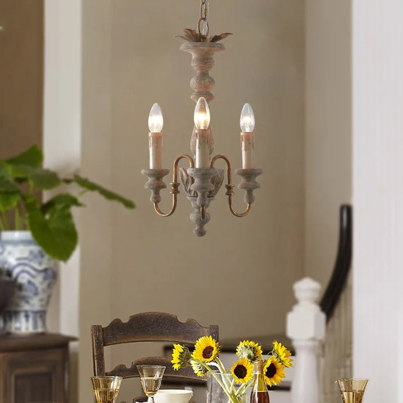 Vintage rustic oak pendant light