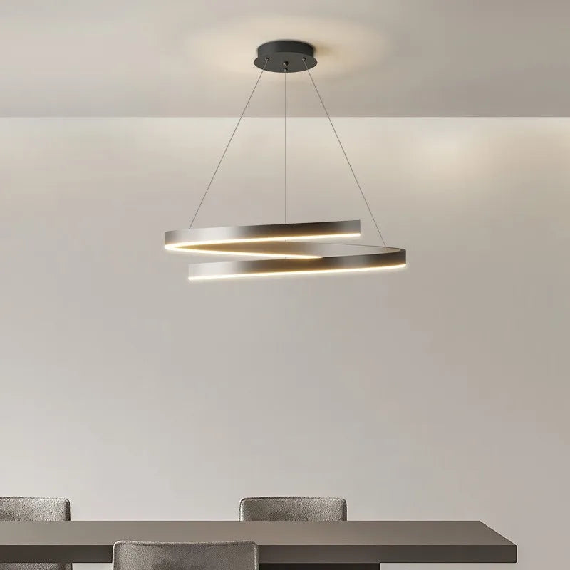 LED aluminum spiral chandelier for home decor