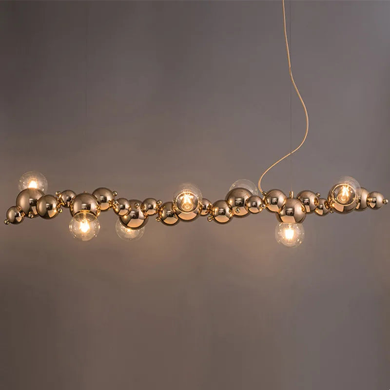 creative modern bubble ball Nordic style chrome chandelier