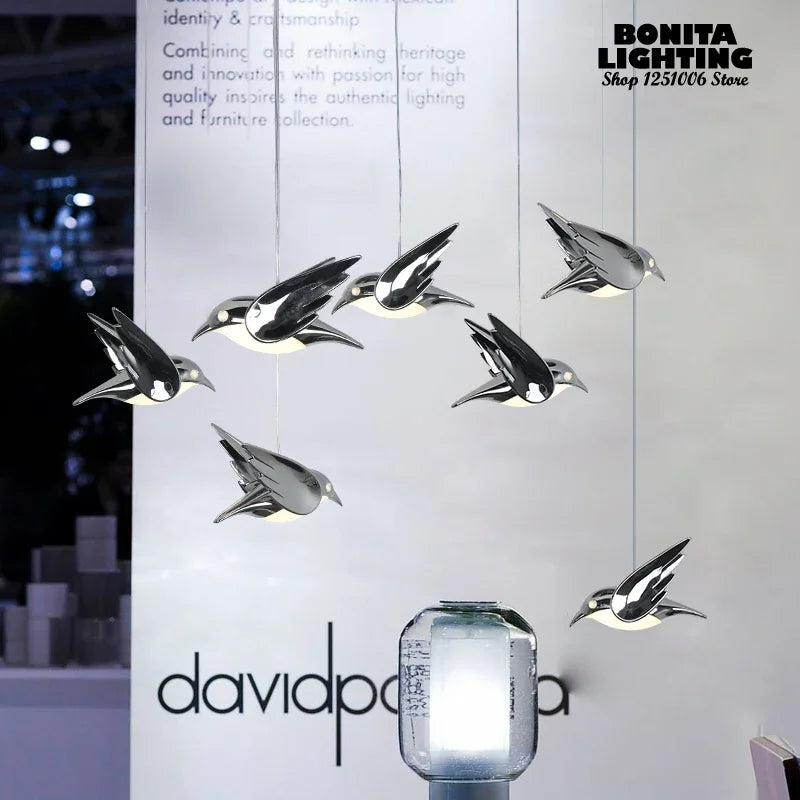 designer acrylic LED eye protection chandelier little bird