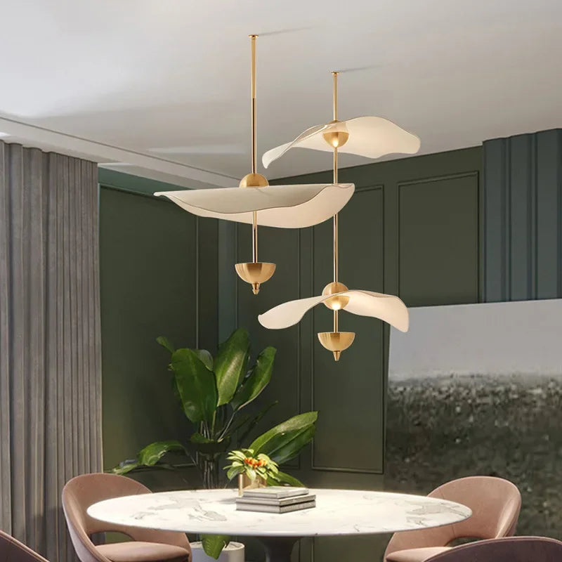 Golden lotus flower modern chandelier ideal for boutique hotel