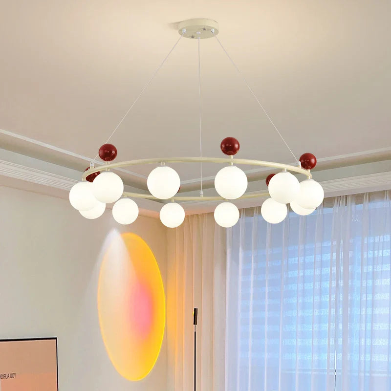 glass and metal chandelier 	 dynamic lighting style