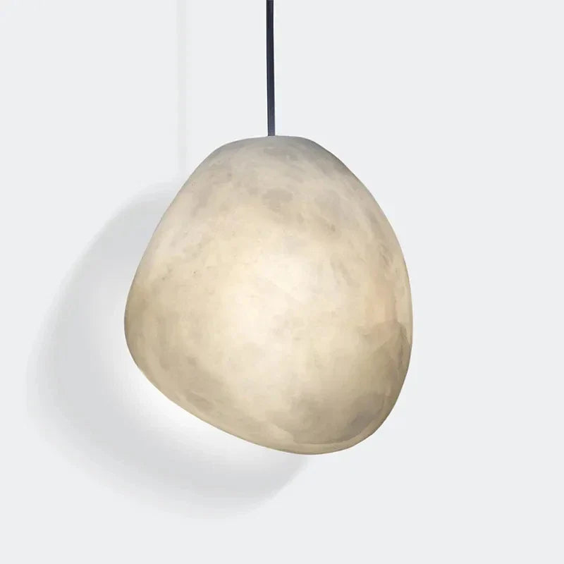 Modern Snowflake Gypsum LED Chandelier Decoration with Circular Marble Natural Texture Chandelier Living Room and Bedroom