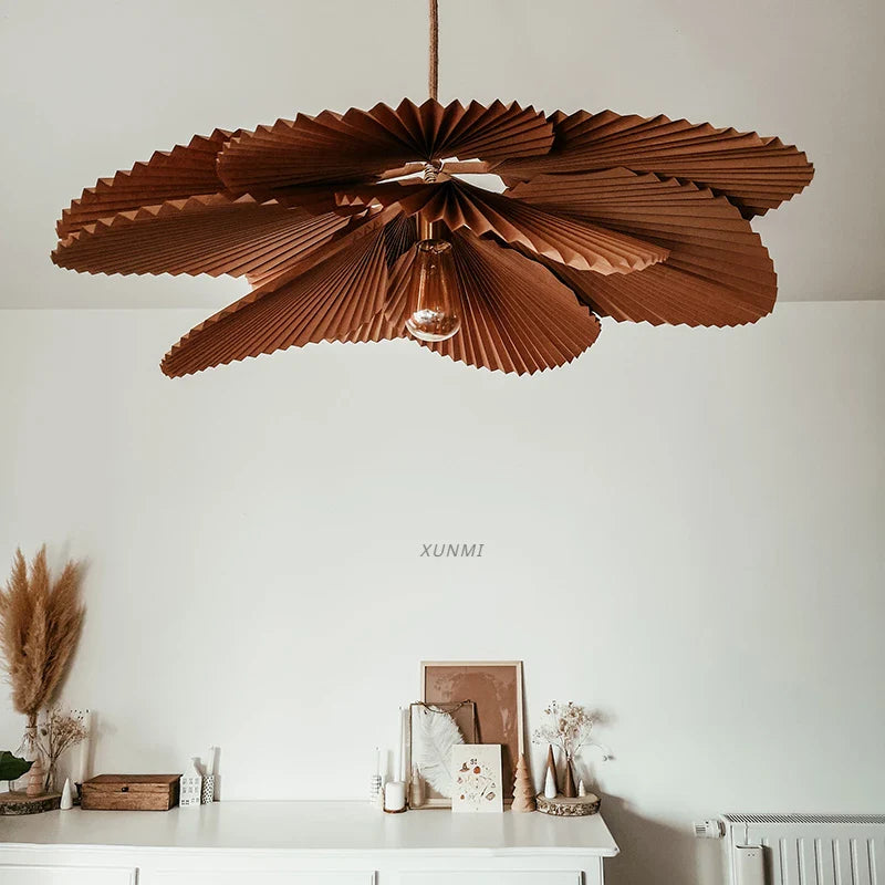 Wabi-Sabi Nordic Fan Chandelier for Creative Decoration