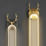 Applique Murale À Led Cuivre Design Élégant Cerf Chambre