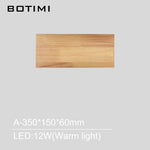 Applique Murale Carrée Élégante Bois Design A-Lumière Chaude Chambre