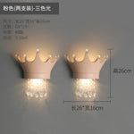 Applique Murale Couronne Lumineuse Décorative Brillante. 2 Pièces Rose / Blanc Chaud (2700-3500K)