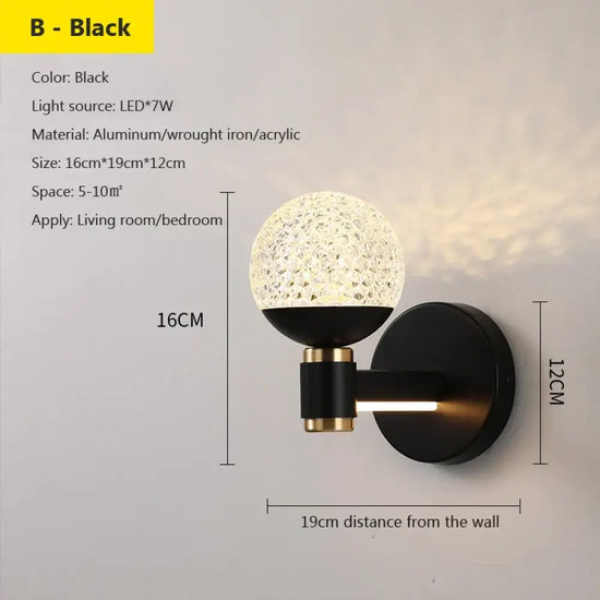 Applique Murale De Luxe Luminaire Élégant Contemporain. Type B Noir / Blanc Froid Chambre