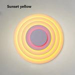 Applique Murale Design Cercle Lumineux Élégant. Coucher De Soleil Jaune / D30Cm (4 Couches) Chambre