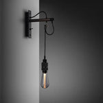 Applique Murale Design Scandinave Épurée Lumineuse. A-Noir Avec Noir Applique Chambre
