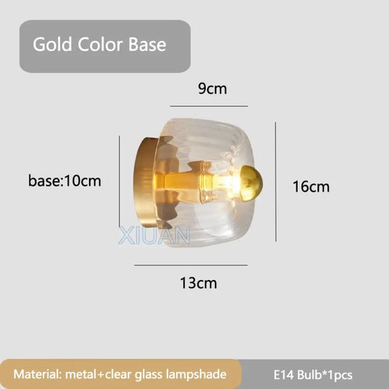 Applique Murale En Verre Moderniste Minimaliste Design. Socle Doré / Lumière Chaude Chambre