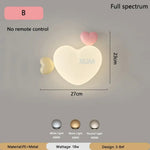 Applique Murale Led Coeur Doux Lumineux. B / 3 Température De Couleur Chambre