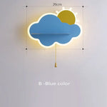 Applique Murale Led Créative Nuage Doux. B-Bleu / 3 Température De Couleur Chambre